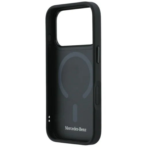iPhone 18 Pro / 17 Pro Mercedes-Benz Leather with Crossed Lines MagSafe puzdro, čierne - 7