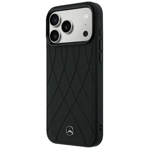 iPhone 18 Pro Max / 17 Pro Max čierne puzdro Mercedes-Benz Leather with Crossed Lines MagSafe - 2
