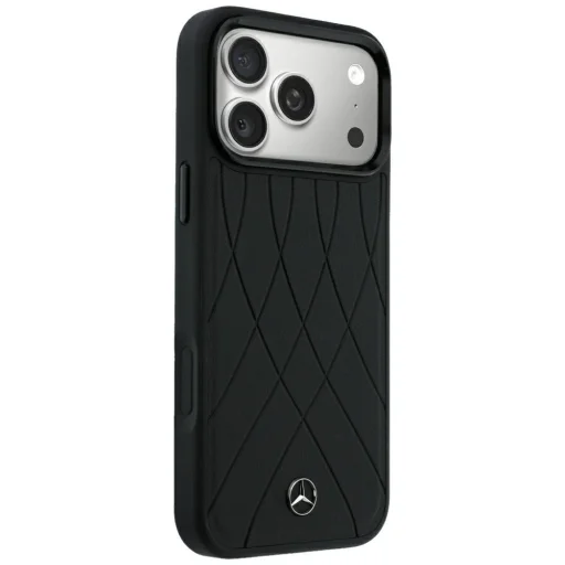 iPhone 18 Pro Max / 17 Pro Max čierne puzdro Mercedes-Benz Leather with Crossed Lines MagSafe - 4