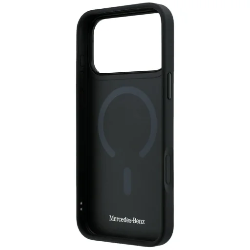 iPhone 18 Pro Max / 17 Pro Max čierne puzdro Mercedes-Benz Leather with Crossed Lines MagSafe - 7