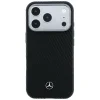 iPhone 17 Pro / 18 Pro Mercedes kožené puzdro Semi Wrap s efektom dreva MagSafe, čierne thumbnail