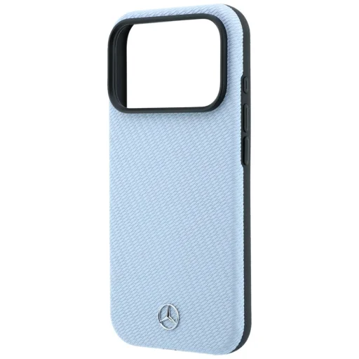 iPhone 17 Pro / 18 Pro Mercedes kožený kryt Semi Wrap s efektom dreva MagSafe, modrý - 6
