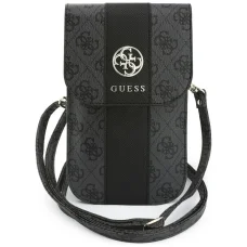Guess 4G & Classic Logos Stripe Strap taška na telefón, čierna