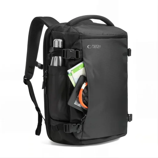 TECH-PROTECT DEFENDER S70 Ryanair és Wizz Air utazó laptoptartós kézipoggyász hátizsák 24 l 40 x 30 x 20 fekete - 3