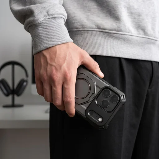 Matné čierne puzdro Tech-Protect MagForce MagSafe pre iPhone 17 Pro / 18 Pro - 9