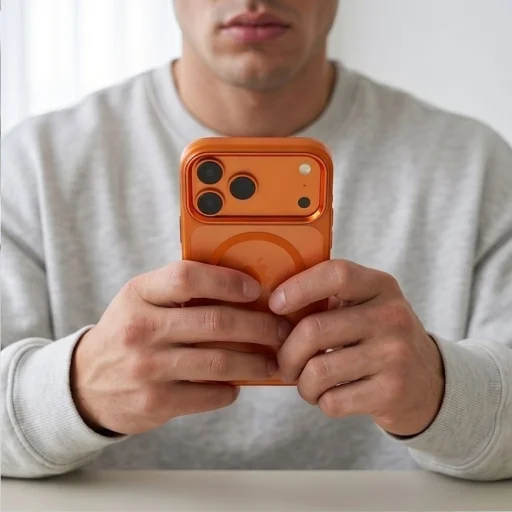 Apple iPhone 17 Pro / 18 Pro kozmické oranžové / priesvitné Tech-Protect Magmat MagSafe CC puzdro - 6