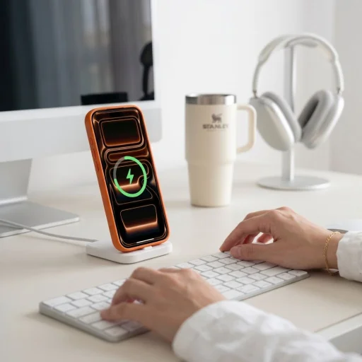 Apple iPhone 17 Pro / 18 Pro kozmické oranžové / priesvitné Tech-Protect Magmat MagSafe CC puzdro - 9