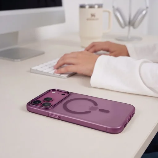 iPhone 17 Pro / 18 Pro matné tmavočerešňové puzdro Tech-Protect MagZero MagSafe - 6