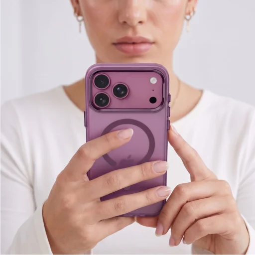 iPhone 17 Pro / 18 Pro matné tmavočerešňové puzdro Tech-Protect MagZero MagSafe - 8