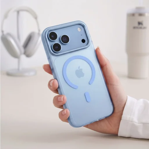 Apple iPhone 17 Pro / 18 Pro matné svetlomodré puzdro Tech-Protect MagZero MagSafe - 5