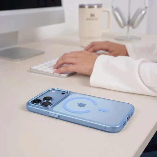 Apple iPhone 17 Pro / 18 Pro matné svetlomodré puzdro Tech-Protect MagZero MagSafe - 8