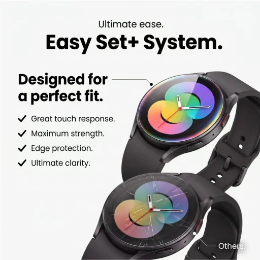  Samsung Galaxy Watch Ultra 2 2026 (47 mm) átlátszó Tech-Protect Easy Set+ 2 darabos edzett üvegfólia - 7