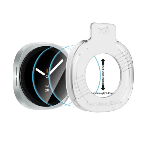  Samsung Galaxy Watch 8 / 9 (40 mm) átlátszó Tech-Protect Easy Set+ 2 db-os edzett üveg kijelzővédő - 3