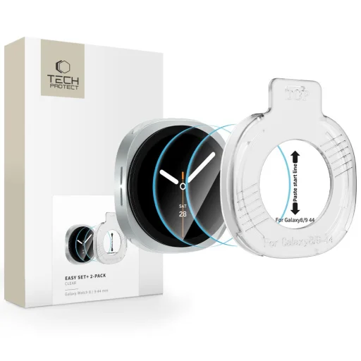 Samsung Galaxy Watch 8 / 9 (44 mm) Tech-Protect Easy Set+ 2ks číre tvrdené sklo - 1