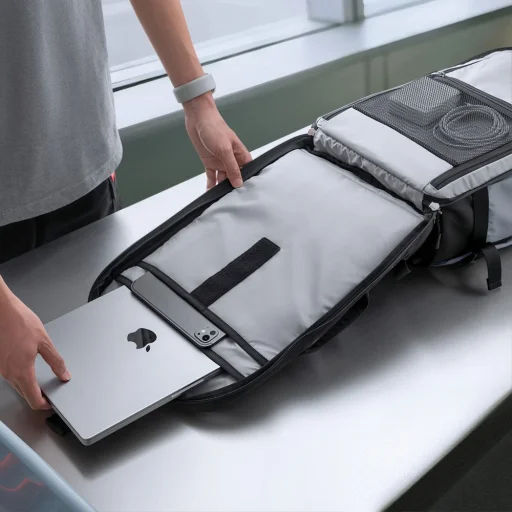 Tech-Protect Defender S70 24 l-es kézipoggyász laptop hátizsák 40 × 30 × 20 cm, városi szürke - 10