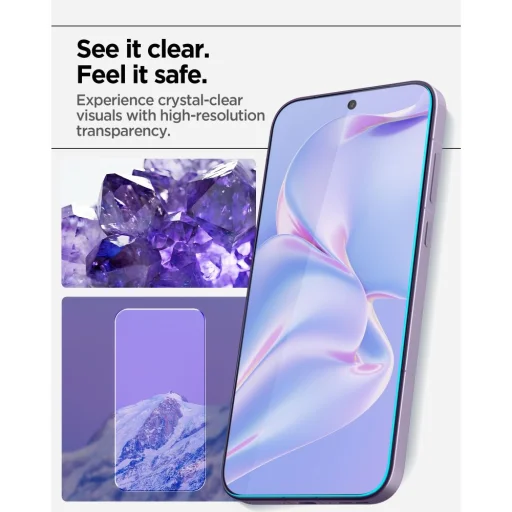  OnePlus 15 átlátszó Spigen Glas.tR AlignMaster Slim AluminaCore edzett üveg, 2 db - 7