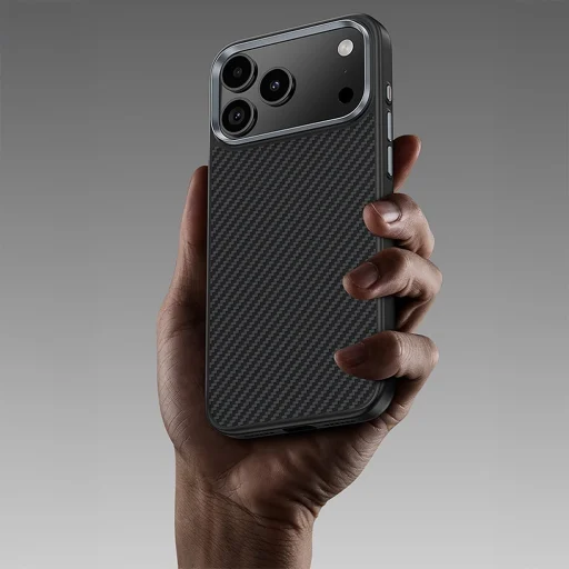 iPhone 18 Pro/17 Pro čierne magnetické kevlarové puzdro Benks Armor Pro s kovovým rámom - 10