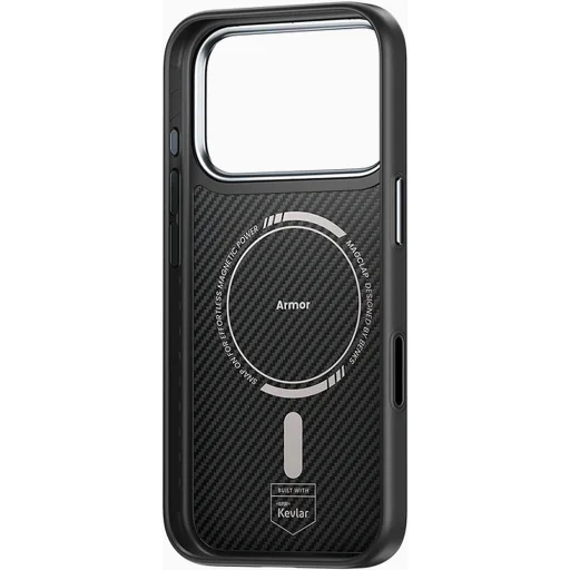 iPhone 18 Pro/17 Pro čierne magnetické kevlarové puzdro Benks Armor Pro s kovovým rámom - 3