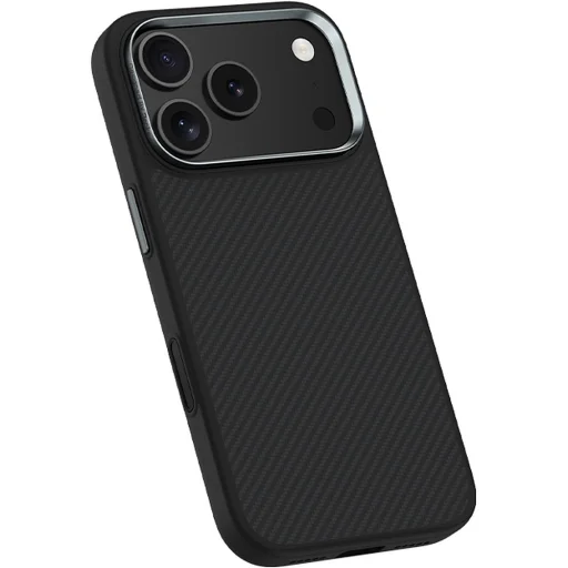 iPhone 18 Pro/17 Pro čierne magnetické kevlarové puzdro Benks Armor Pro s kovovým rámom - 5