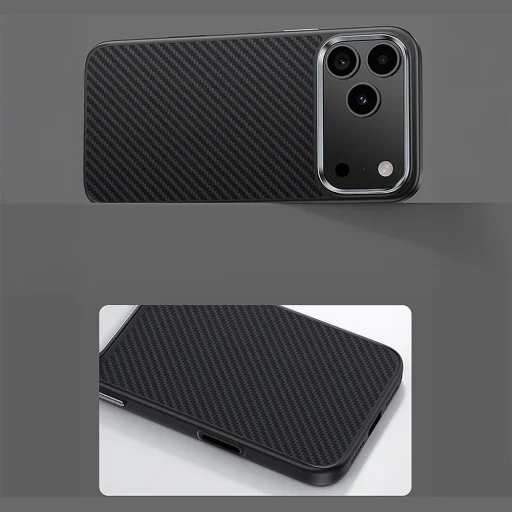 iPhone 18 Pro/17 Pro čierne magnetické kevlarové puzdro Benks Armor Pro s kovovým rámom - 7