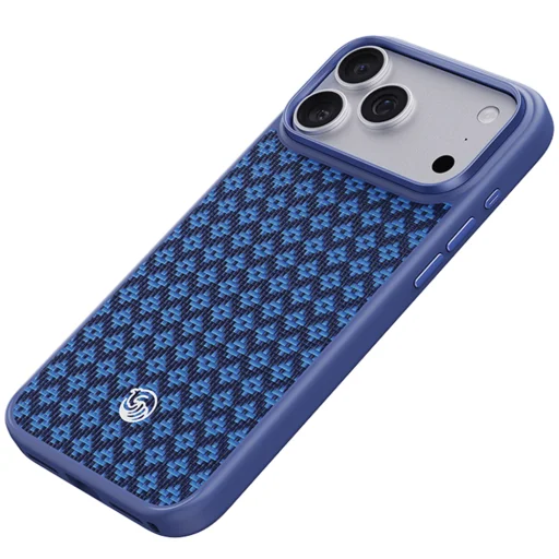 Apple iPhone 18 Pro/17 Pro modré puzdro Benks Magnetic Armor Pro Armor Grid 600D Kevlar s kovovým rámom - 3