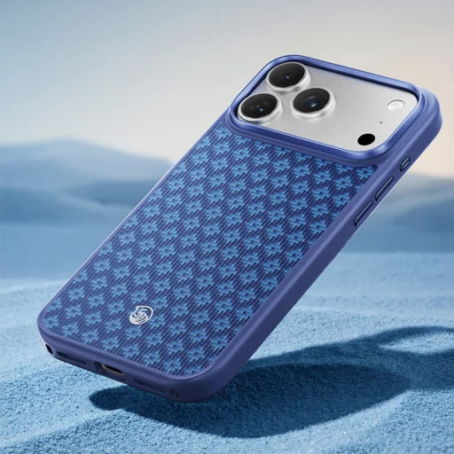 Apple iPhone 18 Pro/17 Pro modré puzdro Benks Magnetic Armor Pro Armor Grid 600D Kevlar s kovovým rámom - 4