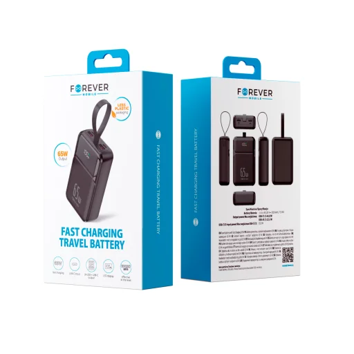 Forever power banka TB-400 PD QC 65W 20000 mAh čierna - 4