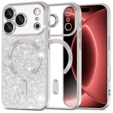 iPhone 18 Pro Max / iPhone 17 Pro Max strieborné puzdro Techsuit Luxury Glitter MagSafe