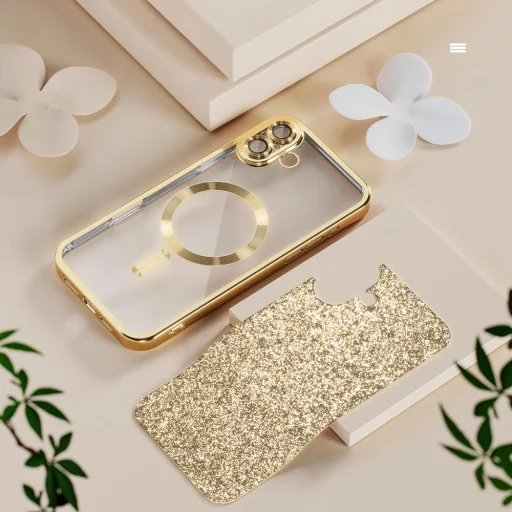 iPhone 18 Pro / iPhone 17 Pro červené puzdro Techsuit Luxury Glitter MagSafe - 3