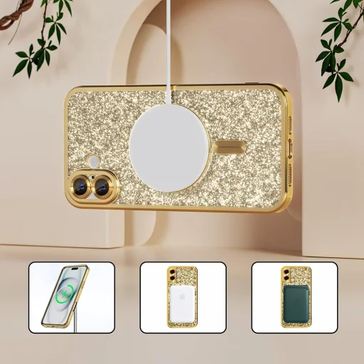 iPhone 18 Pro / iPhone 17 Pro červené puzdro Techsuit Luxury Glitter MagSafe - 6