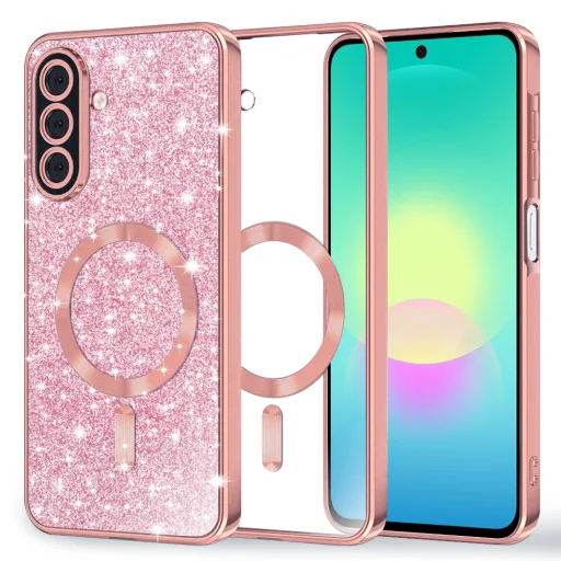 Samsung Galaxy A27 5G ružovozlaté puzdro Techsuit Luxury Glitter MagSafe - 1