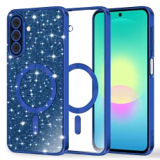 Tmavomodré puzdro Techsuit Luxury Glitter MagSafe pre Samsung Galaxy A27 5G