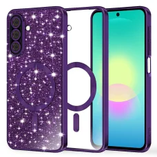Samsung Galaxy A27 5G tmavofialové puzdro Techsuit Luxury Glitter MagSafe