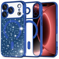 Apple iPhone 18 Pro Max / iPhone 17 Pro Max tmavomodré luxusné trblietavé MagSafe puzdro Techsuit