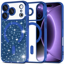 iPhone 18 Pro / iPhone 17 Pro tmavomodré puzdro Techsuit Luxury Glitter MagSafe