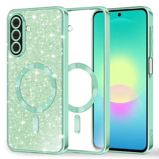 Samsung Galaxy A27 5G svetlozelené luxusné trblietavé MagSafe puzdro Techsuit - 1