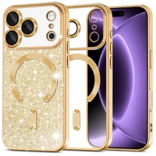 Zlaté puzdro Techsuit Luxury Glitter MagSafe pre iPhone 18 Pro / iPhone 17 Pro
