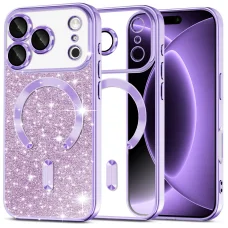 iPhone 18 Pro / iPhone 17 Pro svetlofialové puzdro Techsuit Luxury Glitter MagSafe