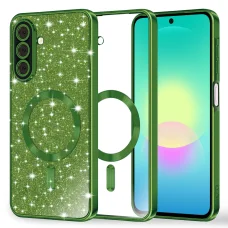 Samsung Galaxy A27 5G tmavozelené puzdro Techsuit Luxury Glitter MagSafe