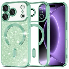 iPhone 18 Pro / iPhone 17 Pro svetlozelené puzdro Techsuit Luxury Glitter MagSafe