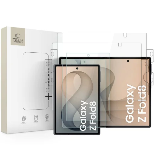 Tech-Protect Easy Set Foil & Glass Fit+ 4in1 sada na ochranu displeja pre Samsung Galaxy Z Fold 8, priehľadná - 1