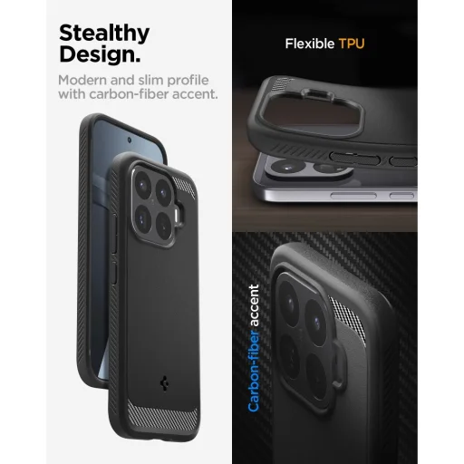 Xiaomi 17T matné čierne puzdro Spigen Rugged Armor - 11