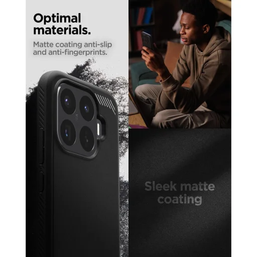 Xiaomi 17T Pro matné čierne puzdro Spigen Rugged Armor - 10
