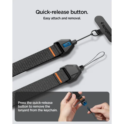 Spigen Universal Adjustable Lanyard Strap pútko na zápästie čierne - 12