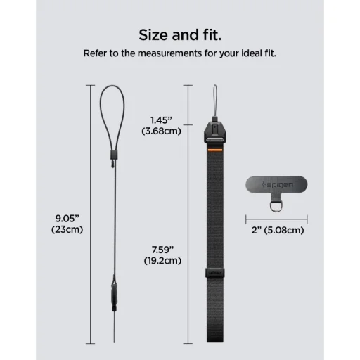 Spigen Universal Adjustable Lanyard Strap pútko na zápästie čierne - 13