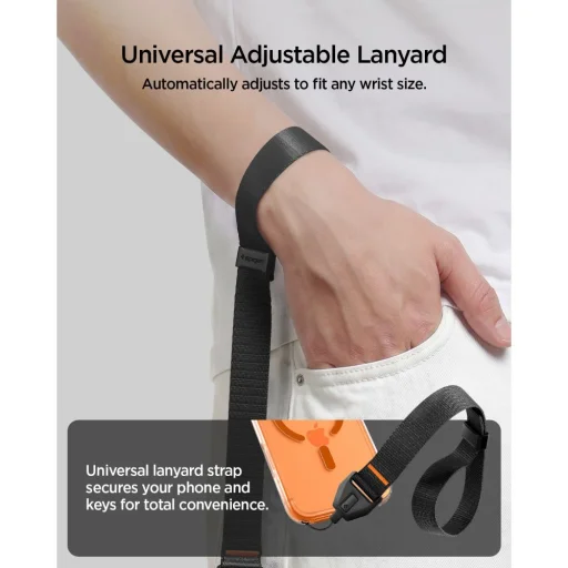 Spigen Universal Adjustable Lanyard Strap pútko na zápästie čierne - 7