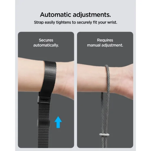 Spigen Universal Adjustable Lanyard Strap pútko na zápästie čierne - 10