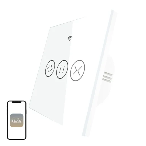 MOES WRS-EUC-WH-MS inteligentný žalúziový spínač, biely - 1