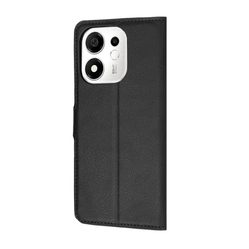 Honor 600 Smart čierne peňaženkové puzdro Techsuit Leather Folio - 5