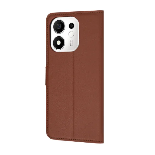 Hnedé peňaženkové puzdro Techsuit Leather Folio pre Honor 600 Smart - 5